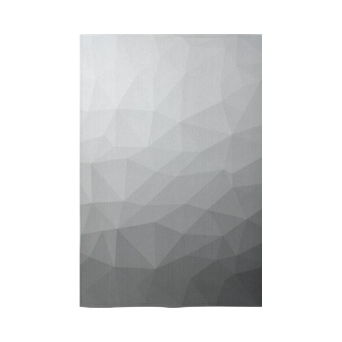 Grey Gradient Geometric Mesh Pattern Cotton Linen Wall Tapestry 60"x 90"