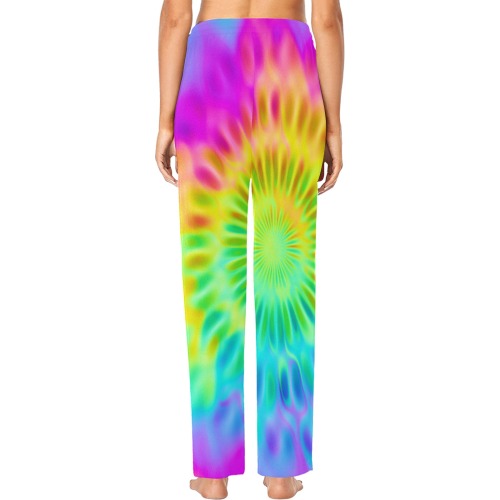 Magic Fractal Flower Neon Colored Women's Pajama Trousers