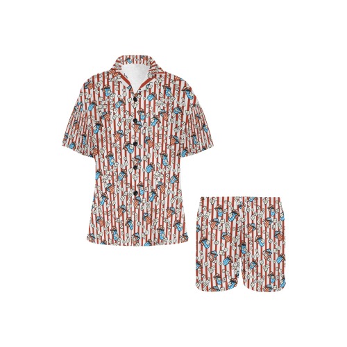 POPCORN CIRCUS Women's V-Neck Short Pajama Set