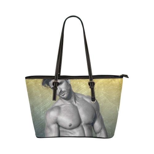 Male Model Leather Tote Bag/Large (Model 1651)