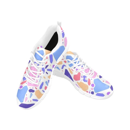 Pastel Colorful Terrazo, Confetti Women's Breathable Running Shoes (Model 055)