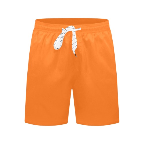 color pumpkin Men's Mid-Length Beach Shorts (Model L51)