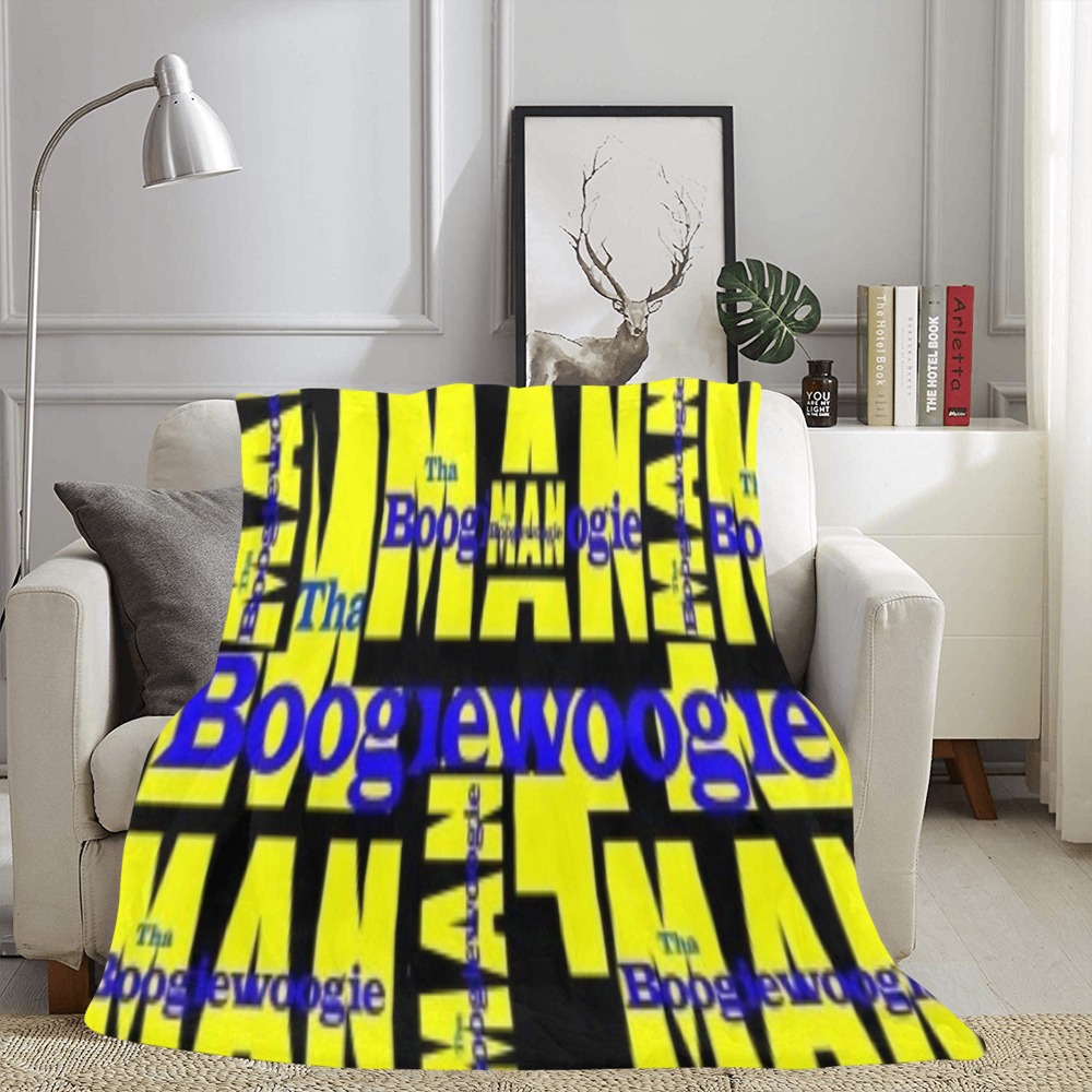 Tha Boogiewoogie Man - Ultra soft micro Fleece Blanket 60 X 80(Black & Yellow Logos) Ultra-Soft Micro Fleece Blanket 60"x80"