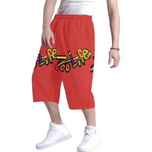 ZL.LOGO.RED Men's All Over Print Baggy Shorts (Model L37)