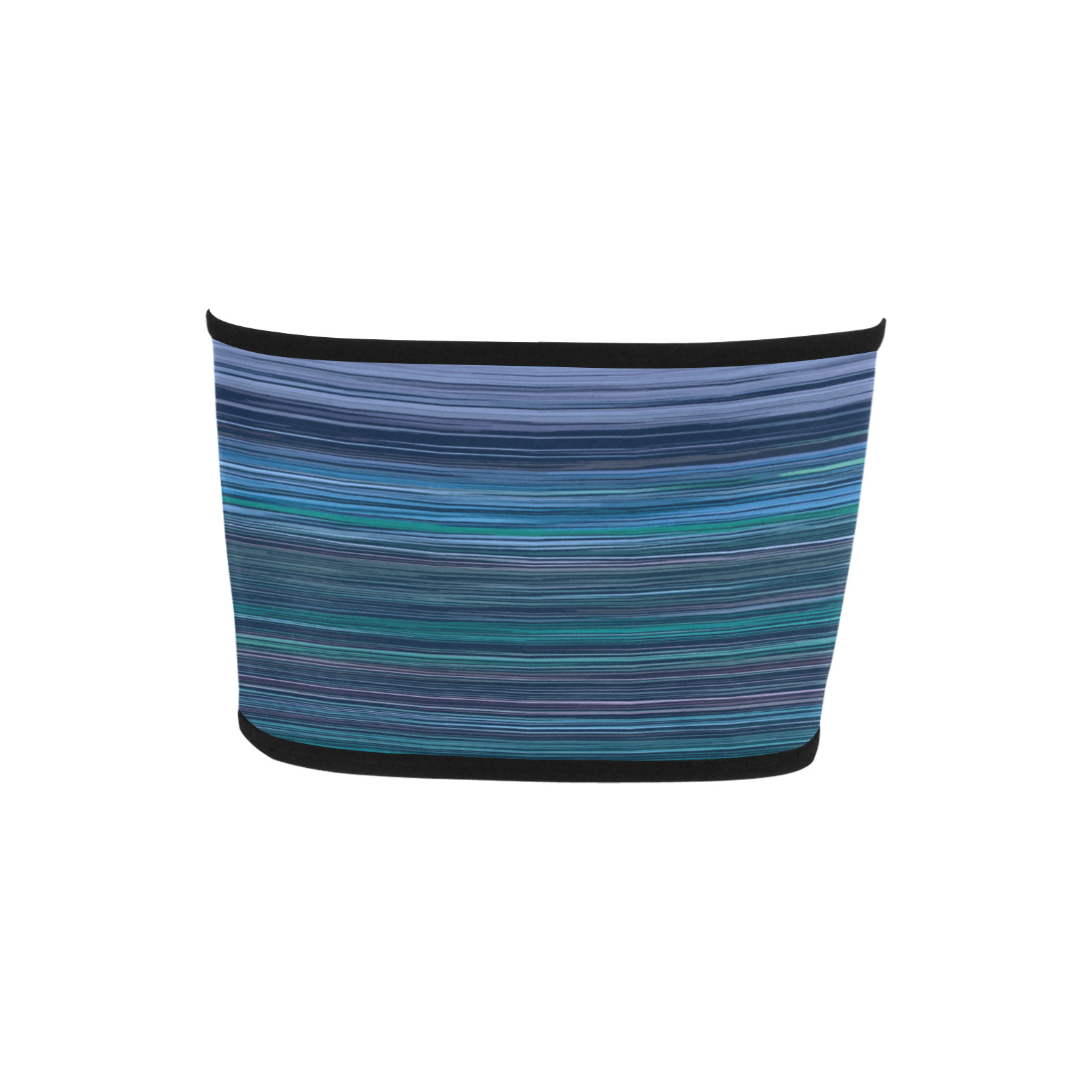 Abstract Blue Horizontal Stripes Bandeau Top