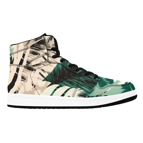 Lush wild abstract jungle-374 Men's High Top Sneakers (Model 20042)