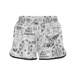 Inspirational tattoo pattern Women's Sports Shorts (Model L61)