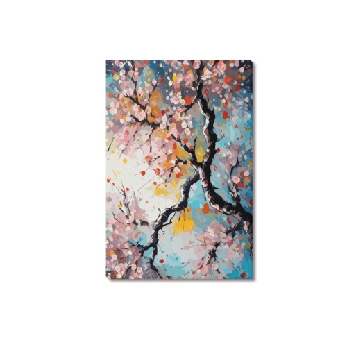 Charming blooming sakura tree in the spring season Upgraded Canvas Print 18"x12"