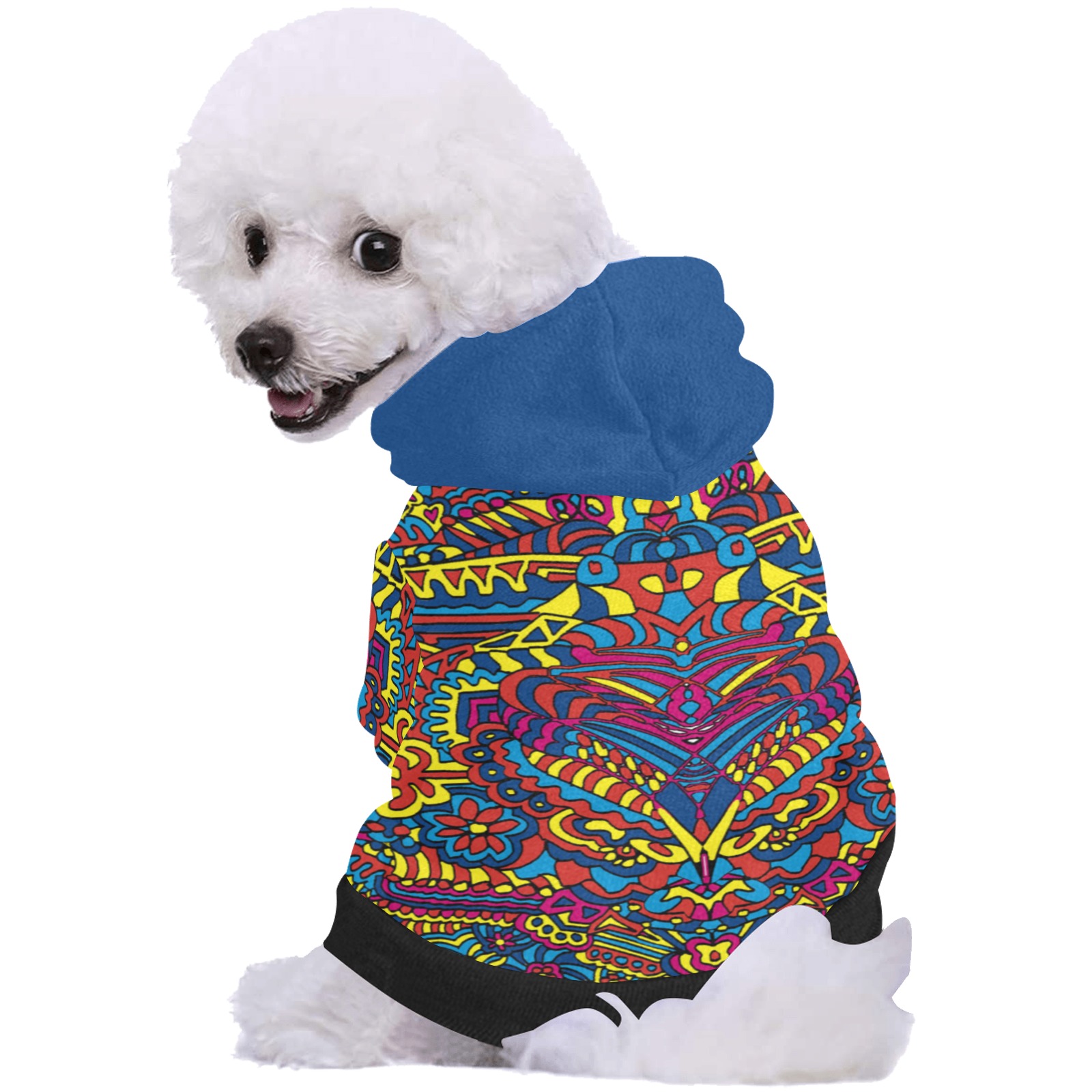 Groovy  Doodle Colorful Art Pet Dog Hoodie