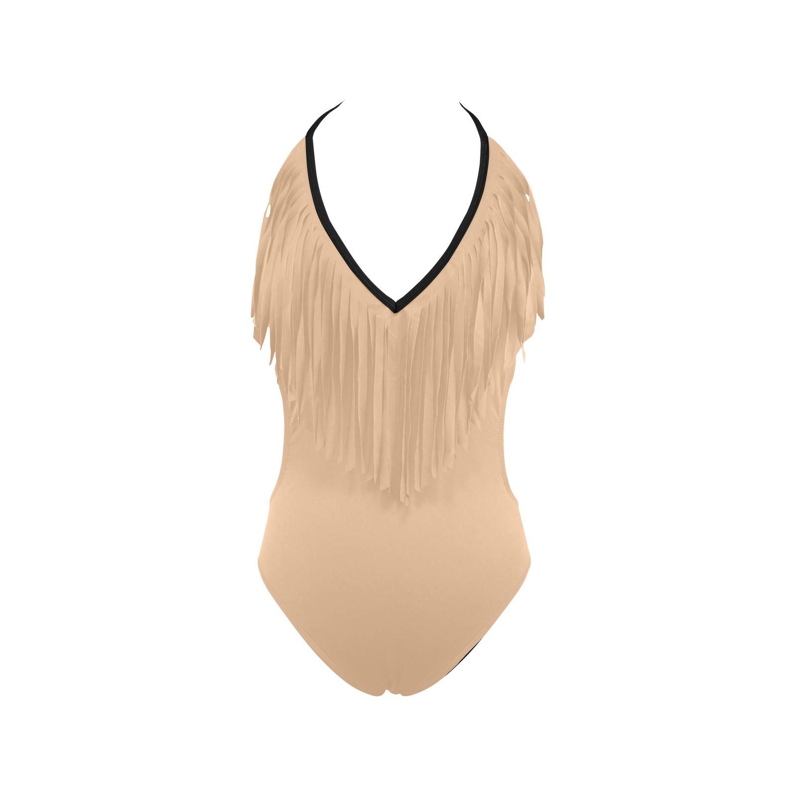 Nude Fringe Swimsuit Women's Fringe Swimsuit (Model S32)