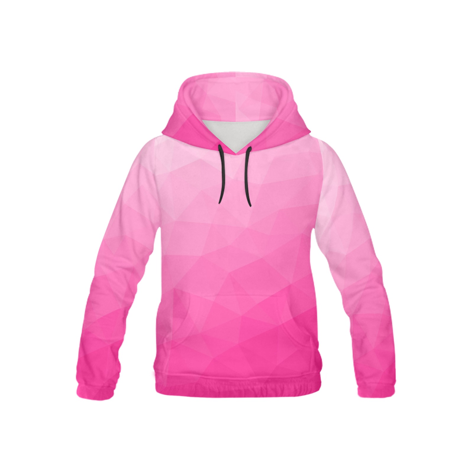 Hot pink gradient geometric mesh pattern All Over Print Hoodie for Kid (USA Size) (Model H13)