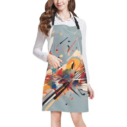 Music and notes. Charming colorful abstract art All Over Print Apron