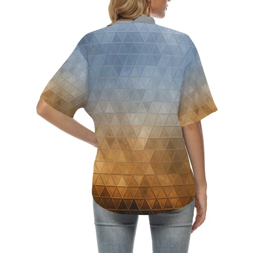 mosaic triangle 20 All Over Print Hawaiian Shirt for Women (Model T58)