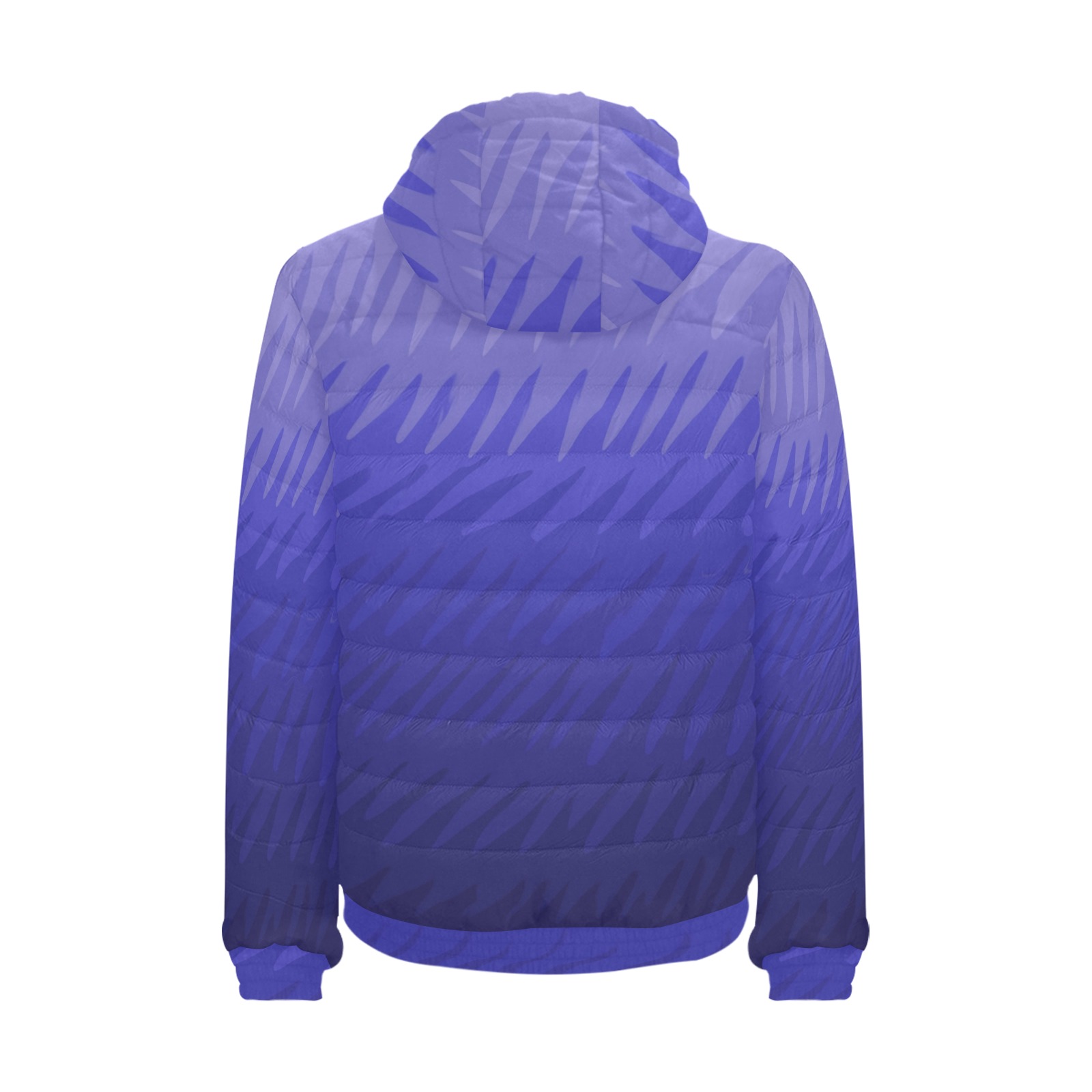 dk blue wavespike Men's Padded Hooded Jacket (Model H42)