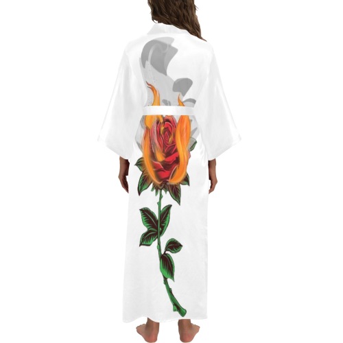 Aromatherapy Apparel White Kimono Robe Long Kimono Robe