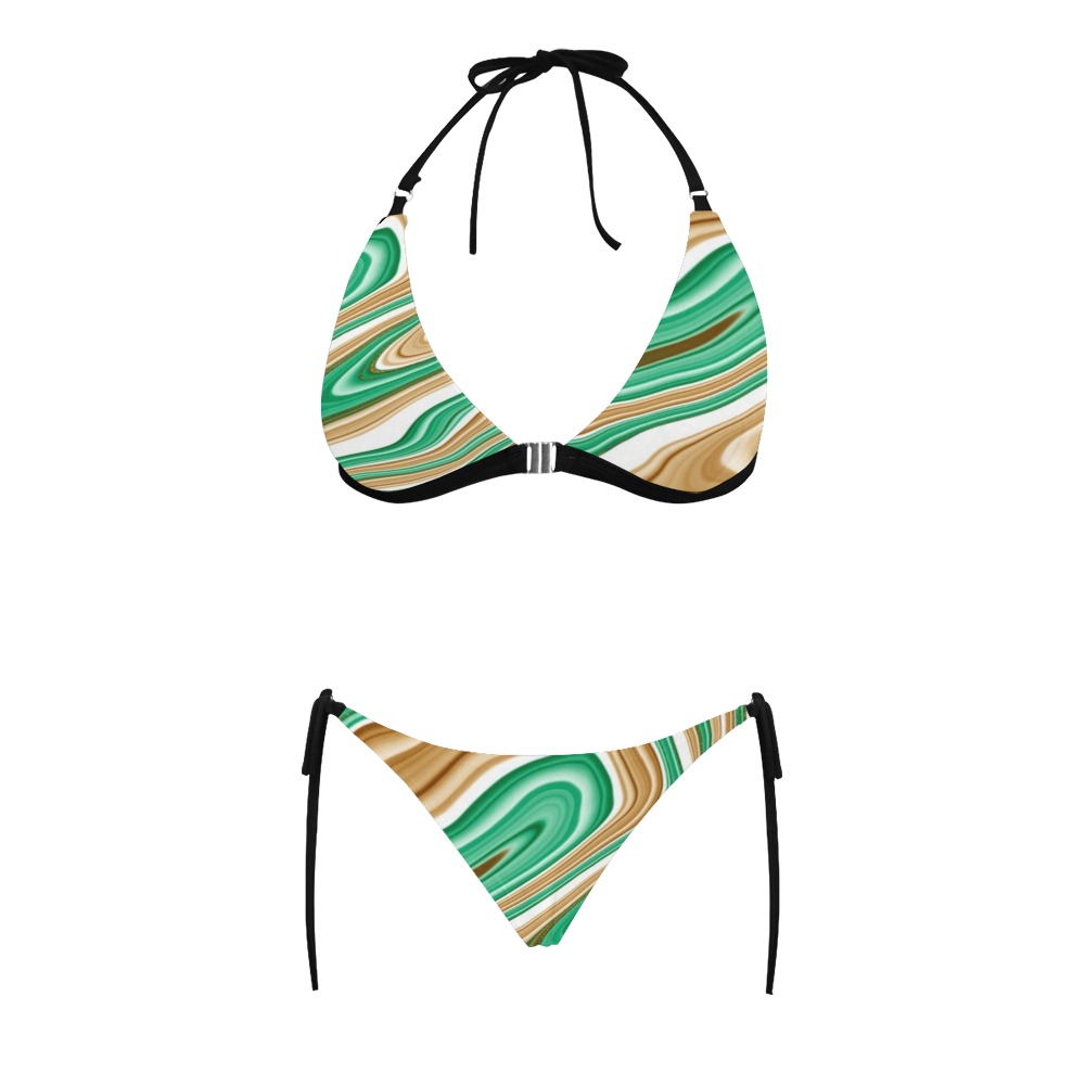 bikini triangulo menta Buckle Front Halter Bikini Swimsuit (Model S08)