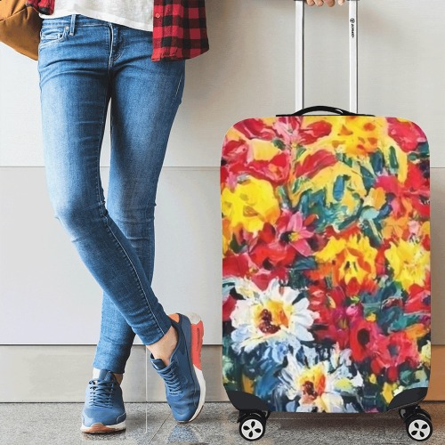 Fall Floral Bouquet Luggage Cover/Medium 22"-25"