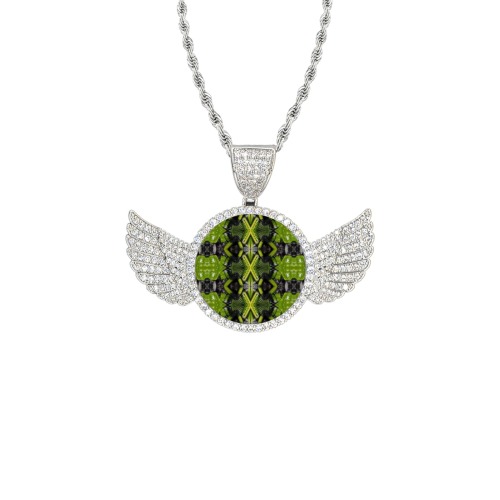 2022 Wings Silver Photo Pendant with Rope Chain