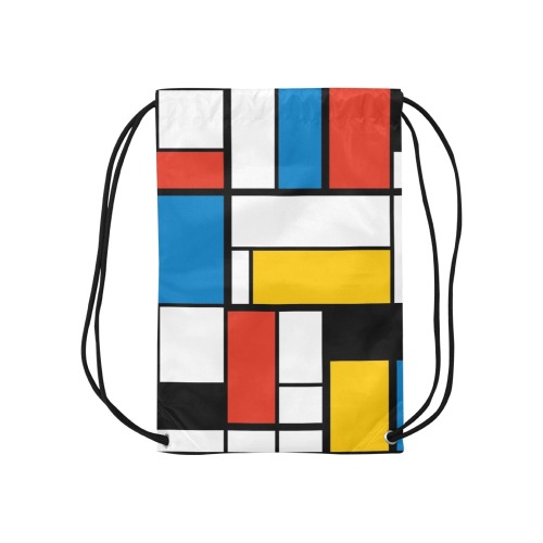 Mondrian De Stijl Modern Small Drawstring Bag Model 1604 (Twin Sides) 11"(W) * 17.7"(H)