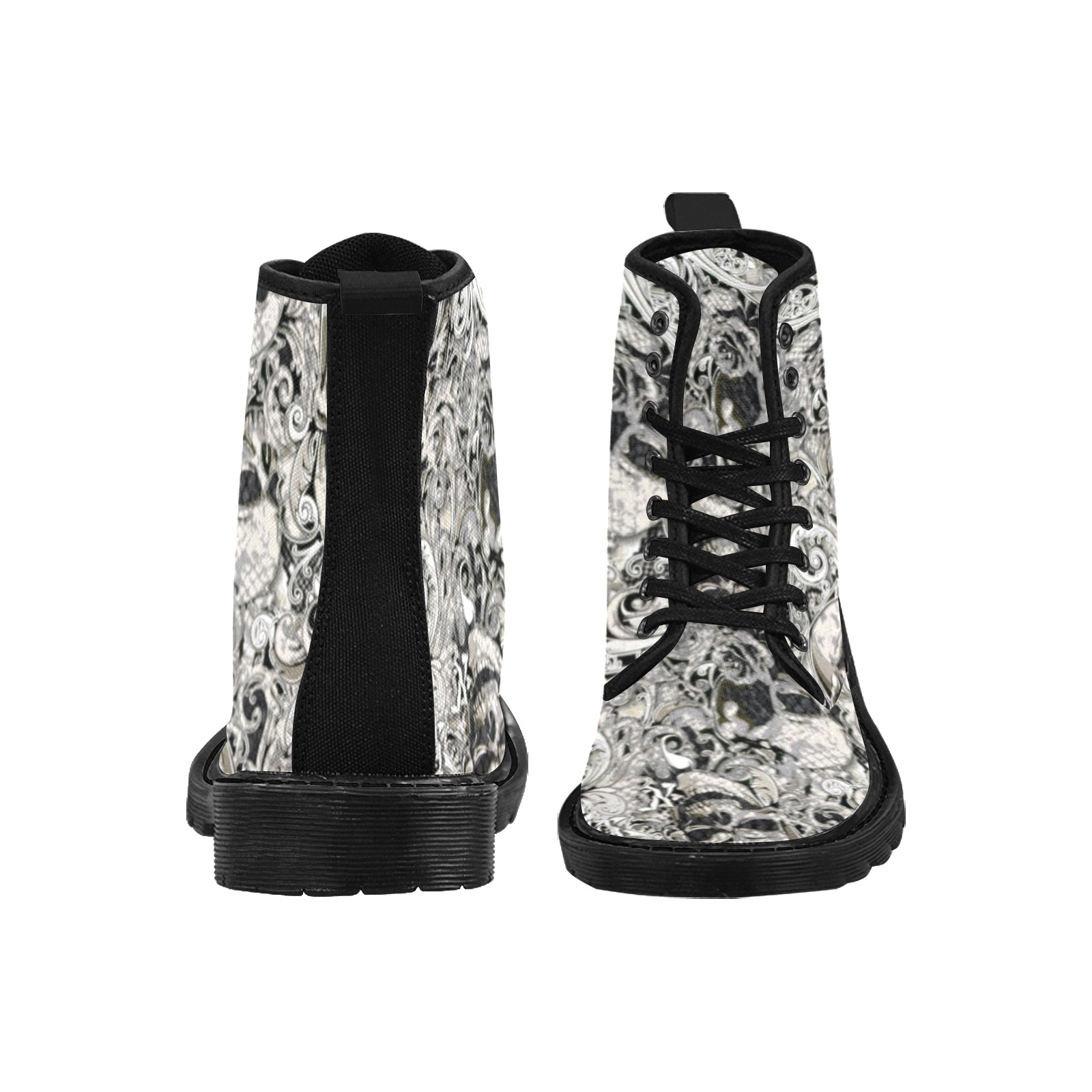 Bone Marrow Martin Boots for Women (Black) (Model 1203H)