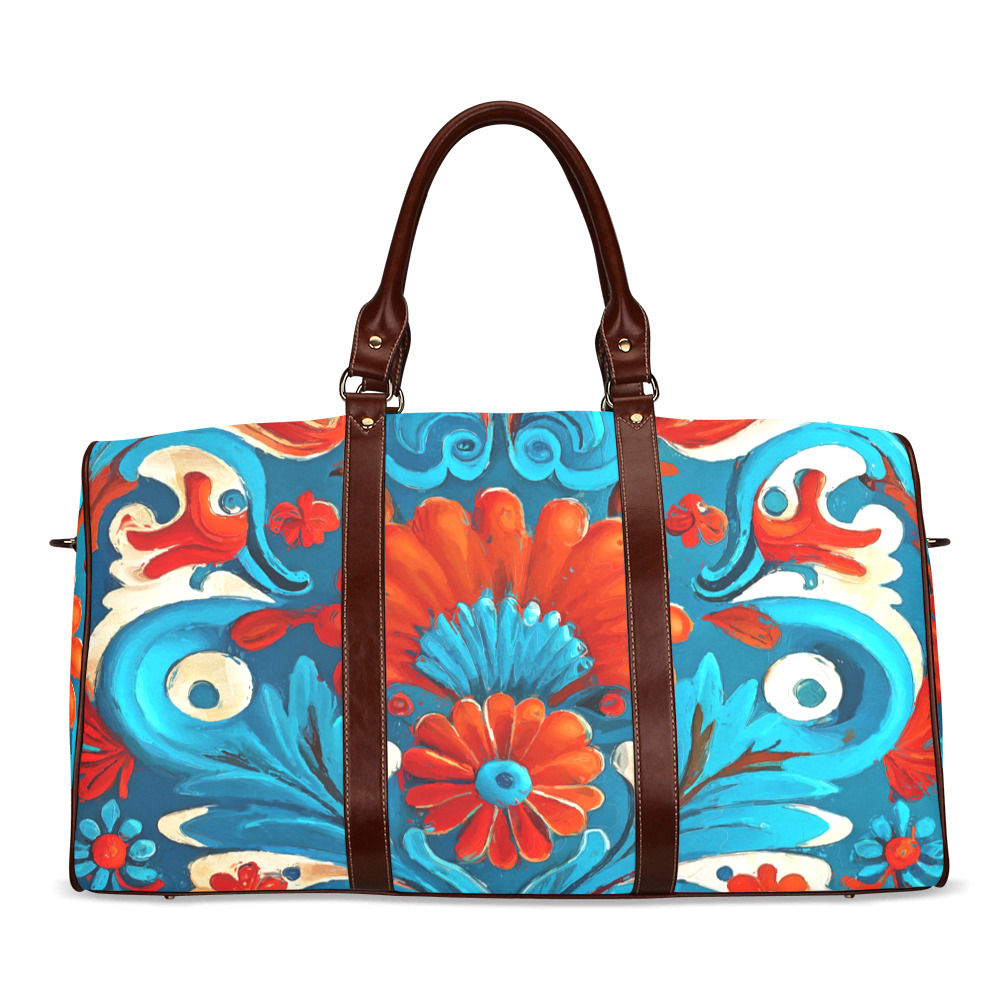 folklore motifs bag Waterproof Travel Bag/Large (Model 1639)