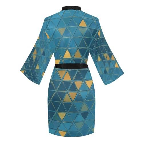 mosaic triangle 6 Long Sleeve Kimono Robe