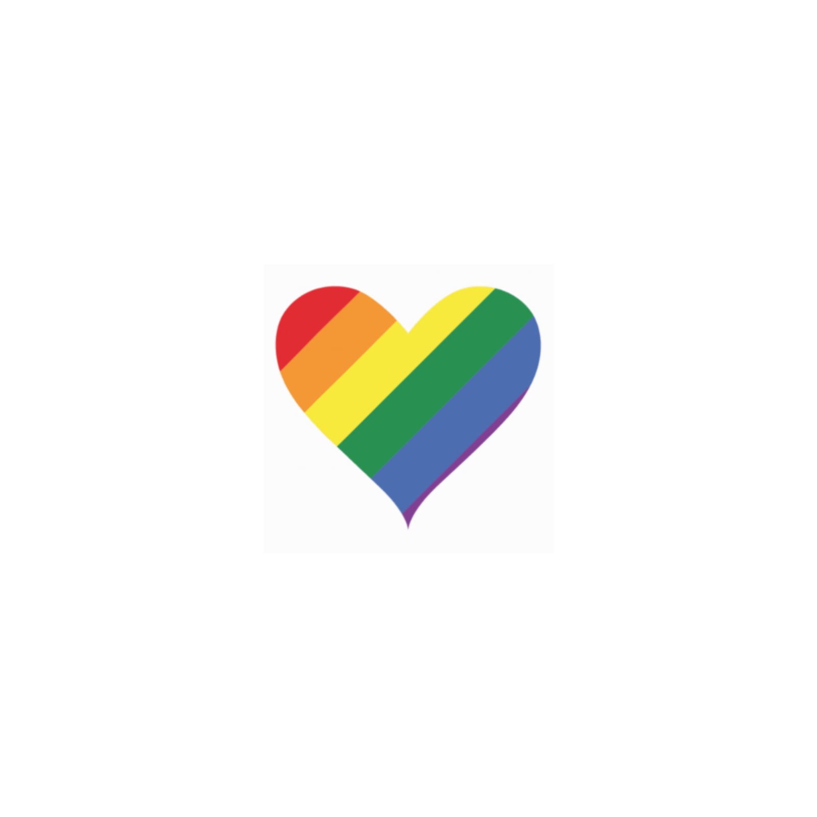 Gay Pride LGBTQ Diagonal Rainbow Stripe Heart Personalized Temporary Tattoo (15 Pieces)