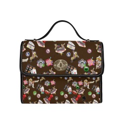 Famous Las Vegas Icons Waterproof Canvas Bag-Black (All Over Print) (Model 1641)