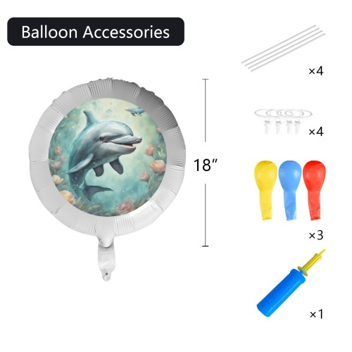 Dolphin Fantasy 8 Foil Balloon (18inch)