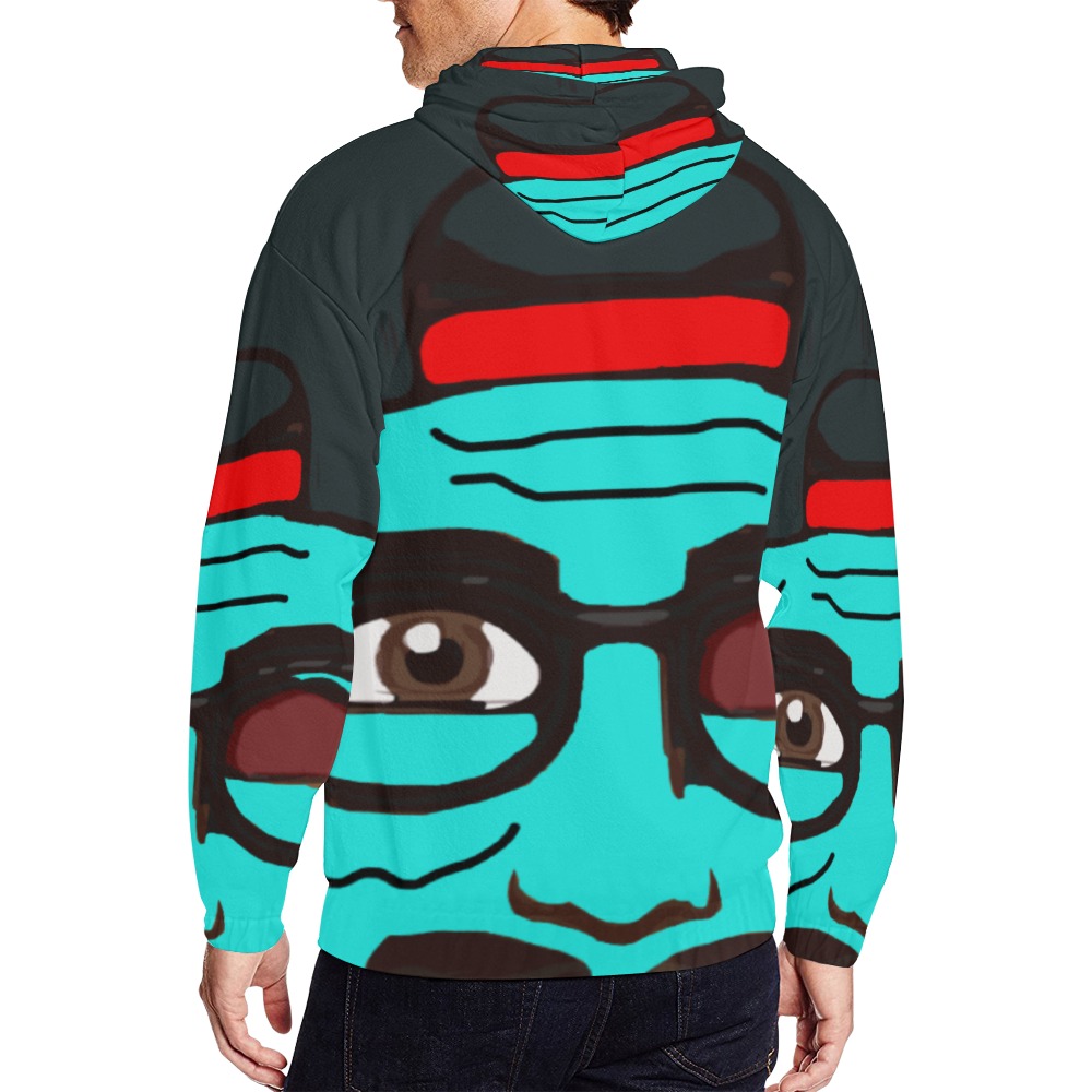 Zombifried zip hoodie All Over Print Full Zip Hoodie for Men (Model H14)