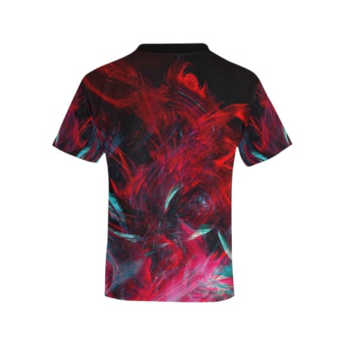 Abstract-Red Kids' All Over Print T-shirt (Model T65)