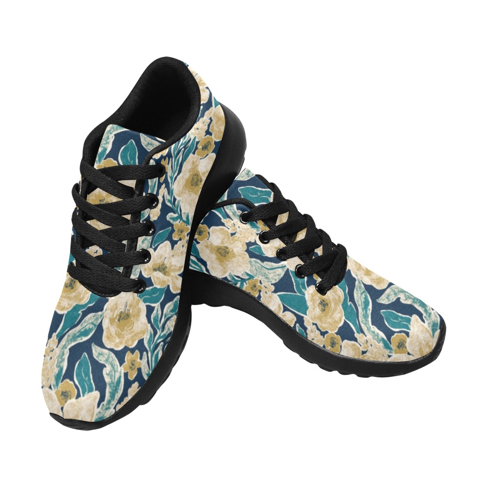 Painted Flowers Women’s Running Shoes (Model 020)