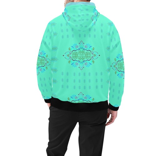 shanti table 15 High Neck Pullover Hoodie for Men (Model H24)