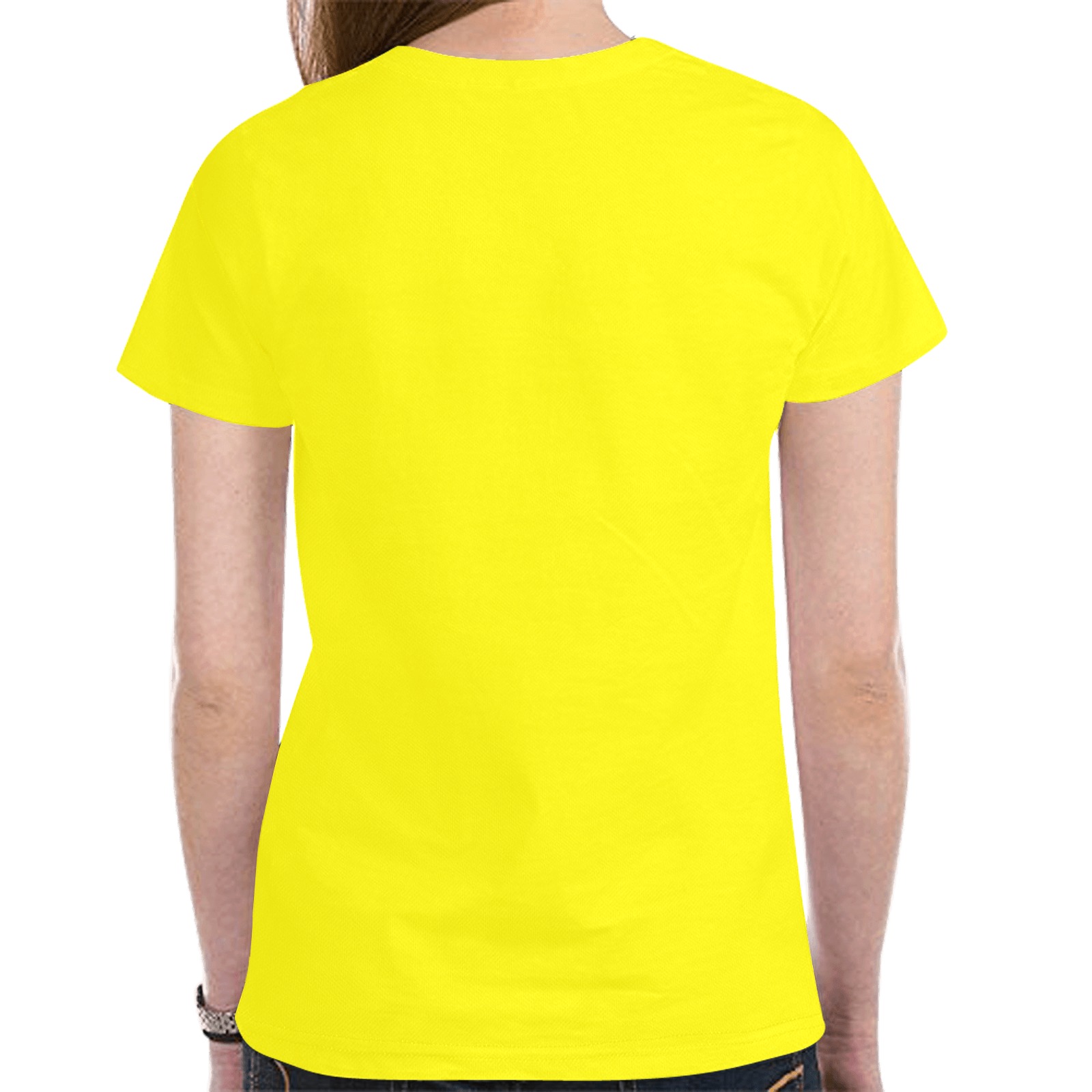 yellow New All Over Print T-shirt for Women (Model T45)