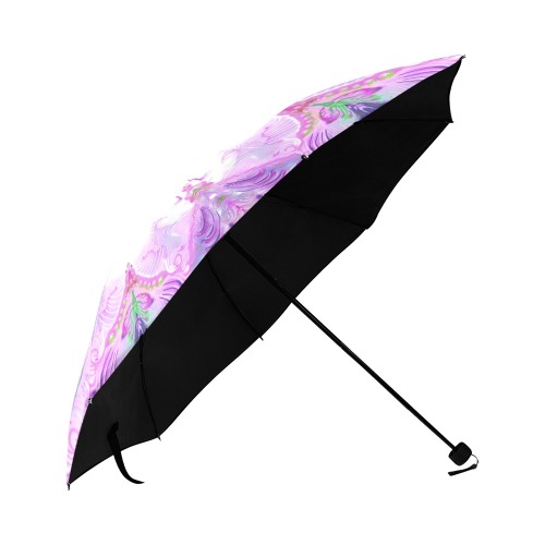 dragon flowers fuxia purple Anti-UV Foldable Umbrella (U08)