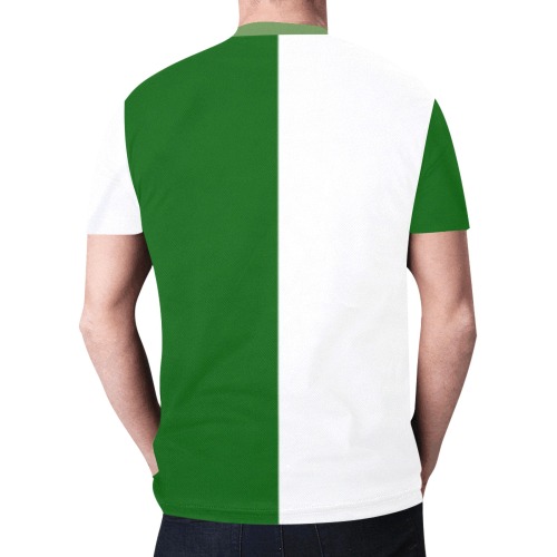 dkgreenwhitehalf2 New All Over Print T-shirt for Men (Model T45)