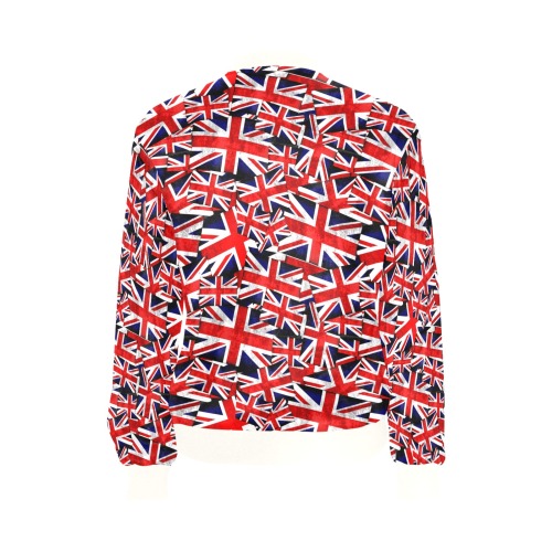 Union Jack British UK Flag All Over Print Bomber Jacket for Women (Model H36)