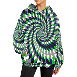 Swirling Blues Women's Flannel Hoodie (Model H63)