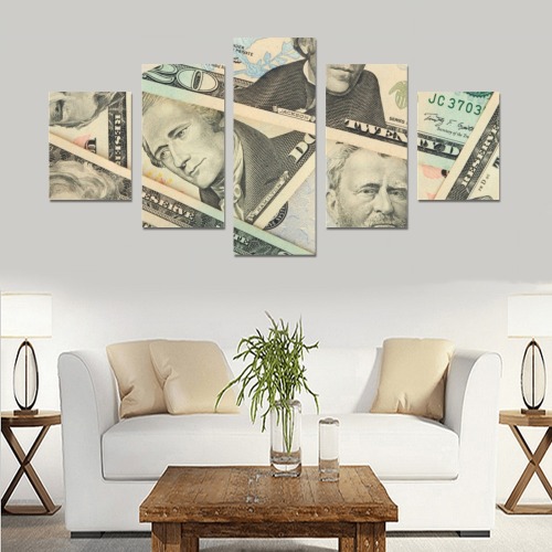 US PAPER CURRENCY Canvas Print Sets B (No Frame)