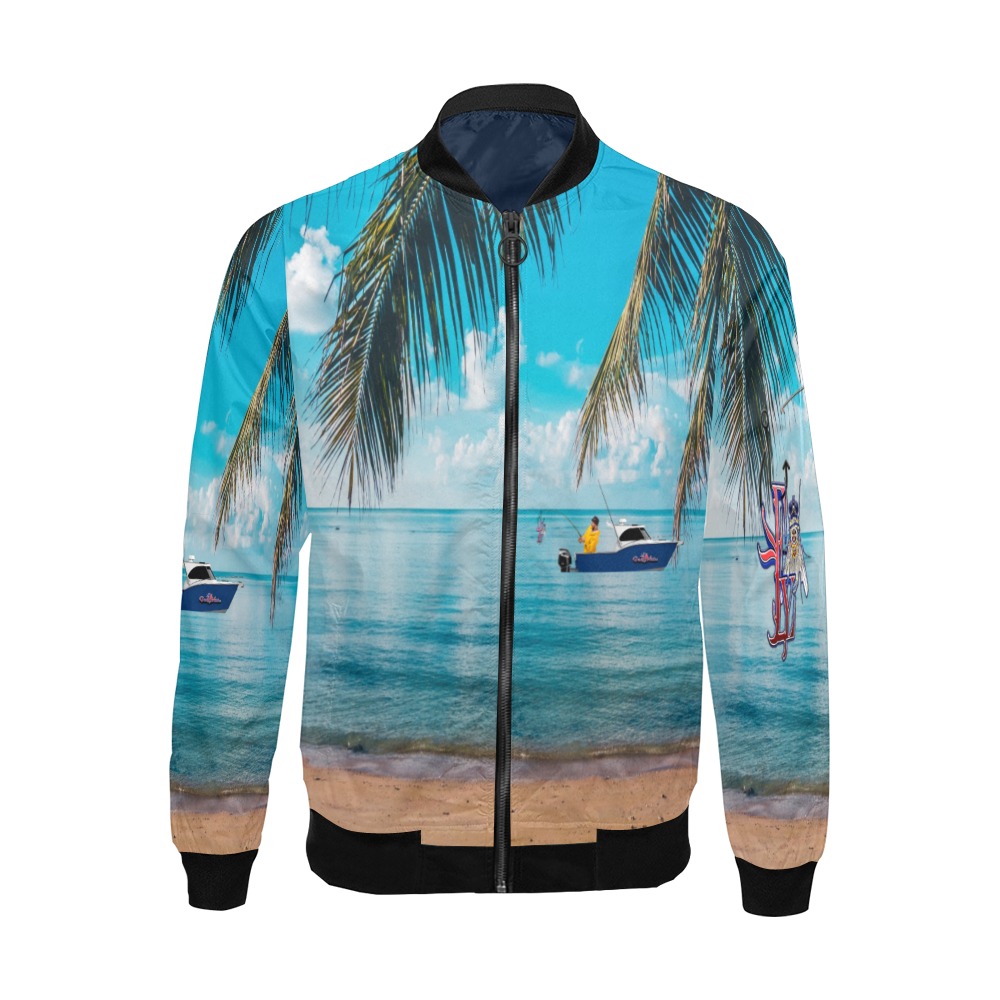 Paradise Fishing Collectable Fly All Over Print Bomber Jacket for Men (Model H19)