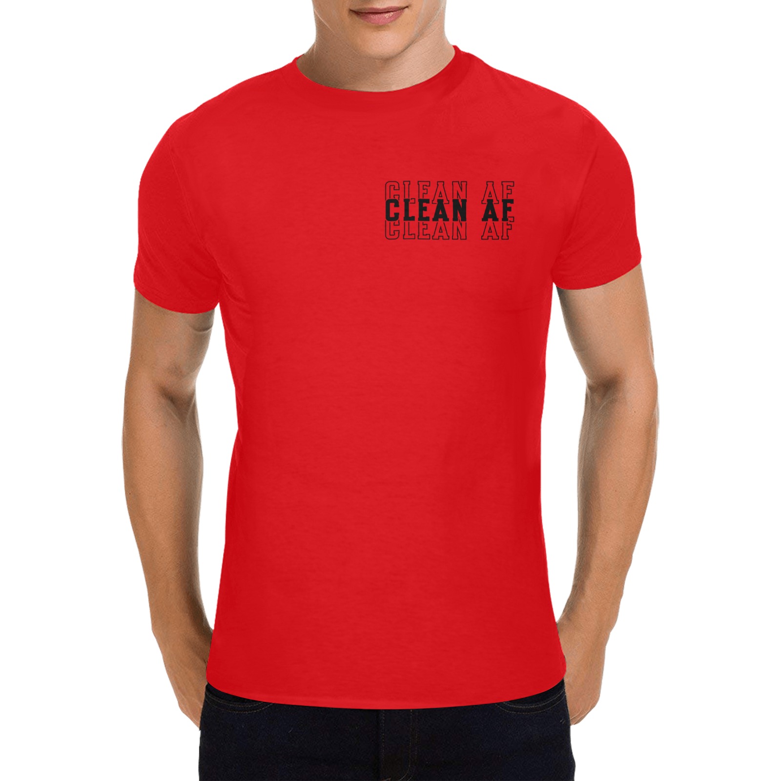 Clean AF3 Men's T-Shirt in USA Size (Two Sides Printing)
