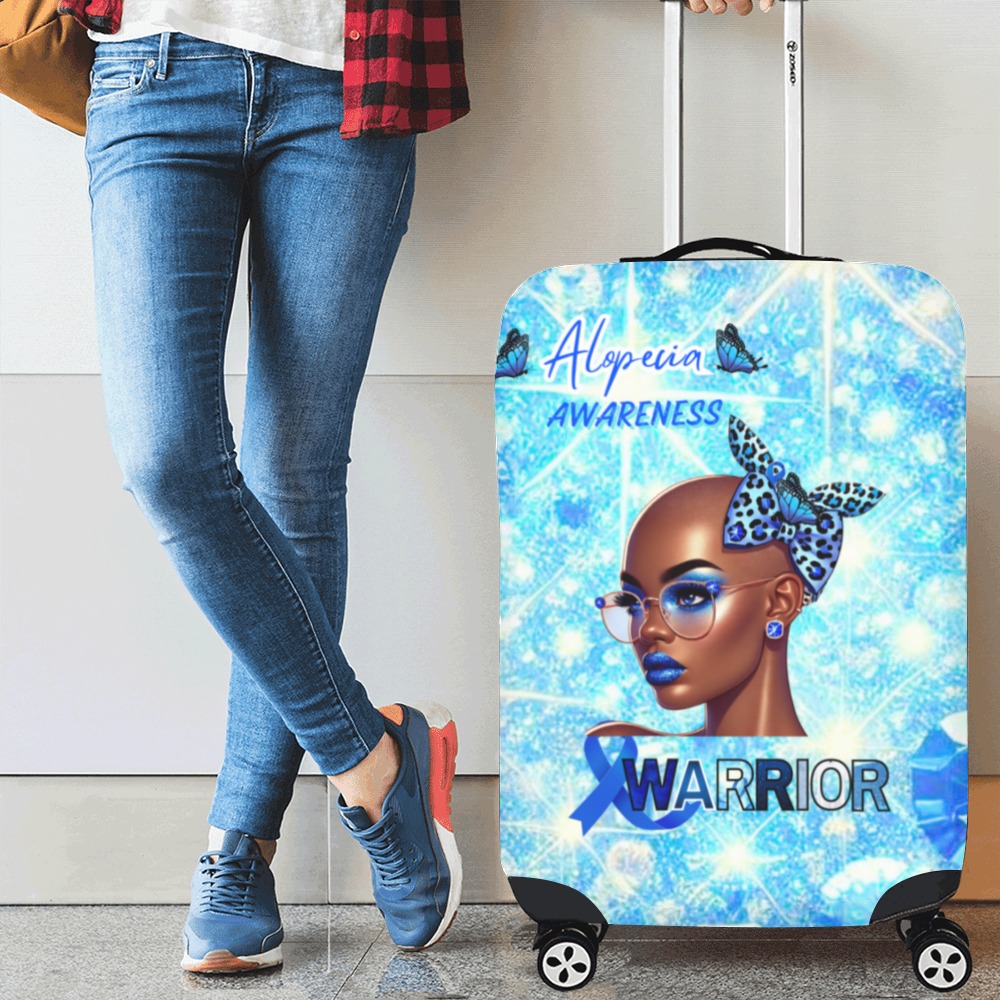 Alopecia Awareness Luggage Cover/Medium 22"-25"