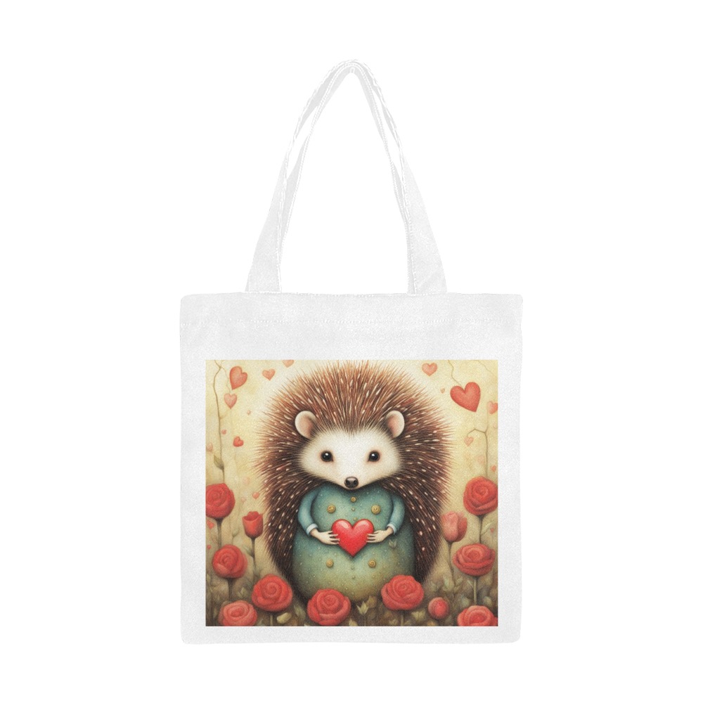 Hedgehog Love 2 Canvas Tote Bag/Small (Model 1700)