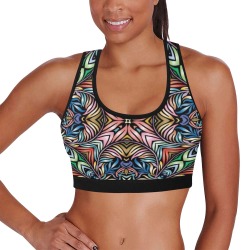 Waterbug Gym Fit Pattern 000219 Women's All Over Print Sports Bra (Model T52)