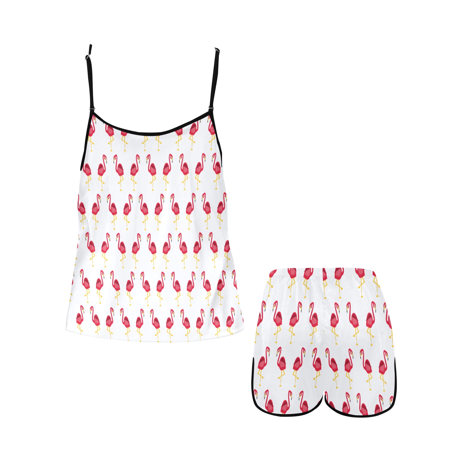 Flamingos Women's Spaghetti Strap Short Pajama Set