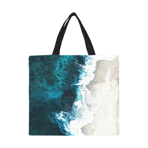 Ocean And Beach All Over Print Canvas Tote Bag/Large (Model 1699)
