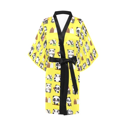 panda pattern Kimono Robe