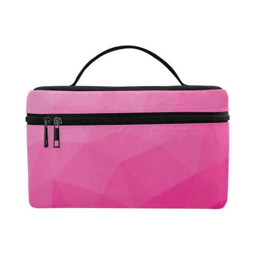 Hot pink gradient geometric mesh pattern Cosmetic Bag/Large (Model 1658)