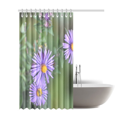 Purple Flowers Shower Curtain 72"x84"