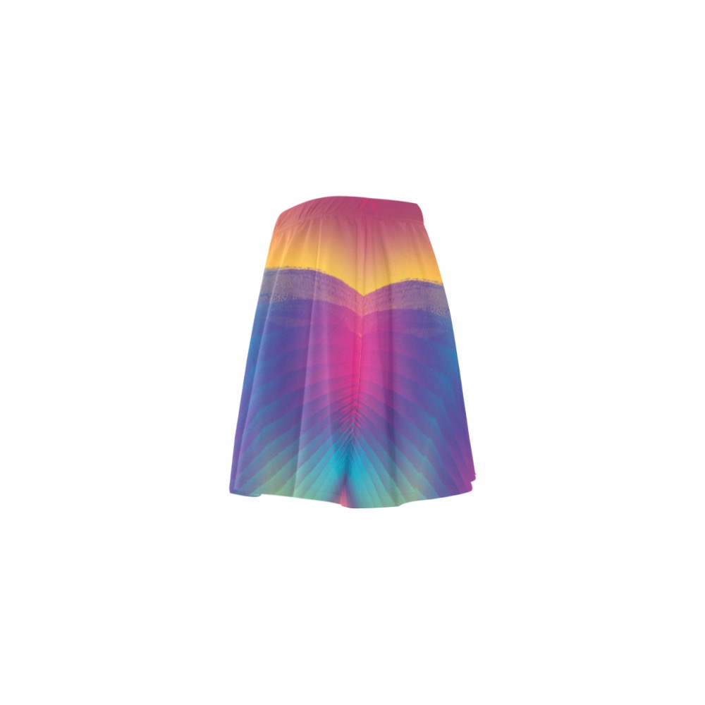 Ô Rainbow Feathers2 Mini Skating Skirt (Model D36)